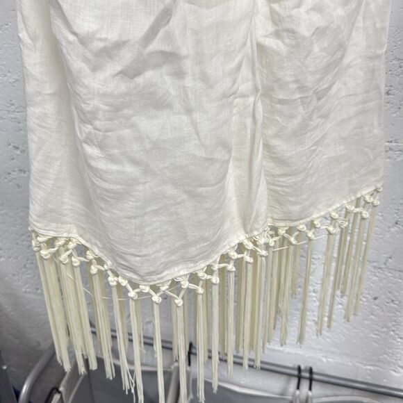 ZARA White Halter Top with Fringe Size Small - NWT - Picture 2 of 5